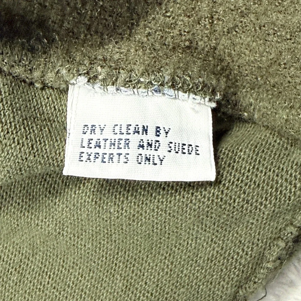 Polo Ralph Lauren Olive Green Cotton Wool Blend Quarter Zip Pullover Mens Size L